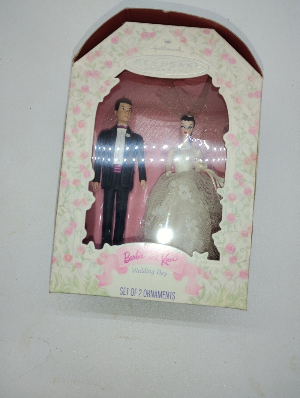 Hallmark Barbie & Ken Wedding Ornament Set - Pink & White